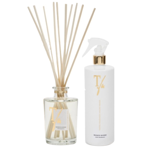 GOLD TIN BOX - BIANCO DIVINO STICKS ML.250+SPRAYGUN ML500 HOME FRAGRANCE